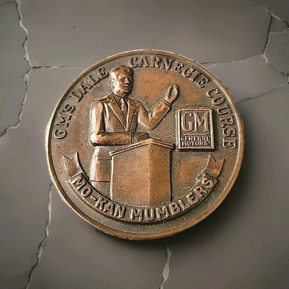 VTG 1951 General Motors GMS Dale Carnegie Course Medal Mo-Kan Mumblers Rare! EUC